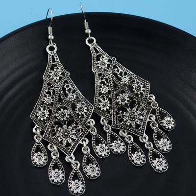 1Pair Drop Earrings Waterfall Shape Anti-allergic Easily Apply Boho Chandelier Dangle Drop Earrings for Girl