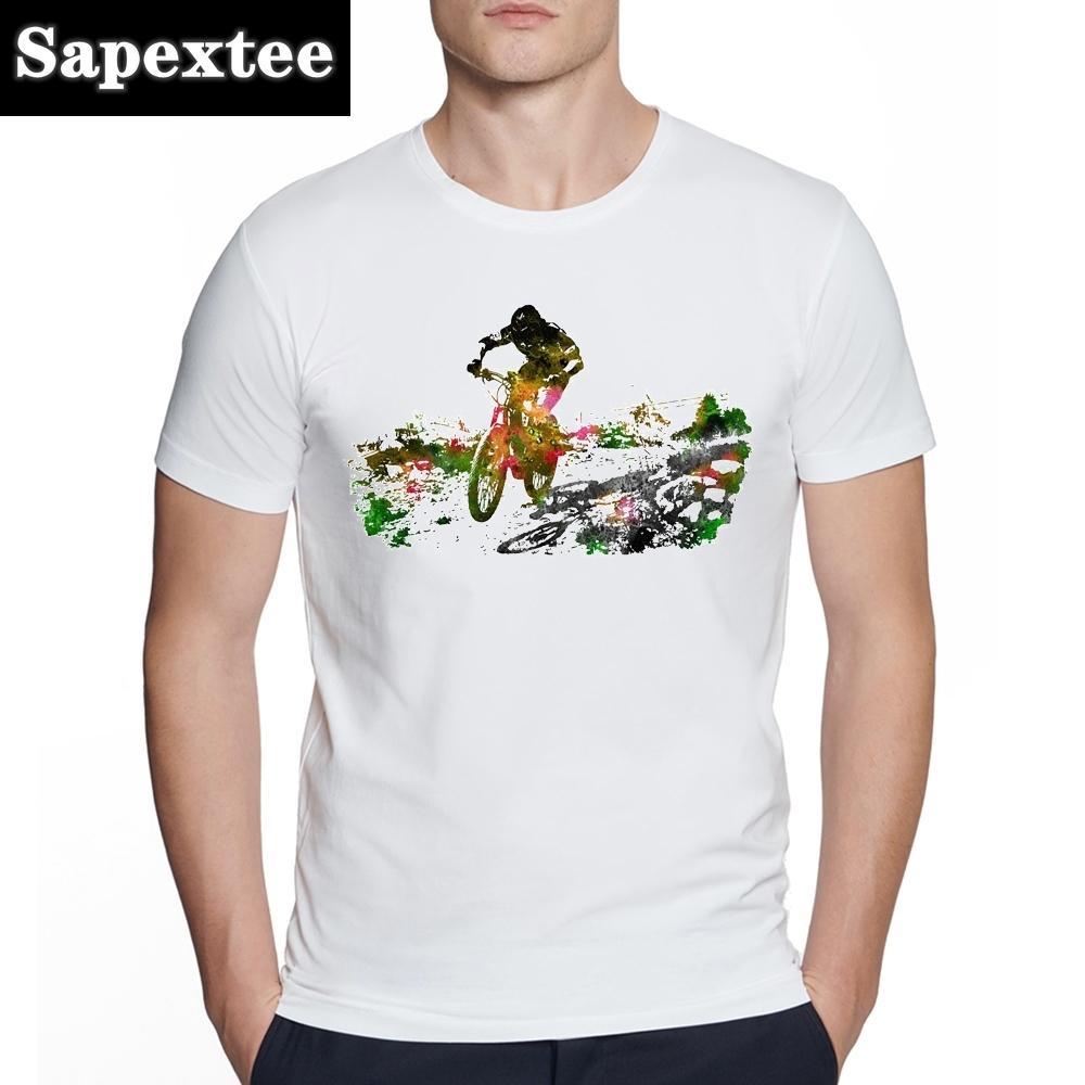 Bicycles MTB Print T Shirt Summer Men T-shirt Downhill Biking Print Casual Heartbeat Stimulation Exercise Male Harajuku Tshirt