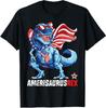 Dinosaur 4th of July Amerisaurus T Rex Funny USA T-Shirt