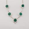 Green Onyx Gemstone Silver Necklace, 925 Sterling Silver Elegant Women Necklace, Partywear Jewelry RN-2-17