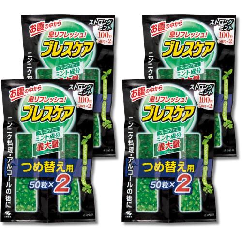 Breath Care Breath Refreshing Capsules, Strong Mint, Refill Pack of 100 Capsules X 4 (400 Capsules)