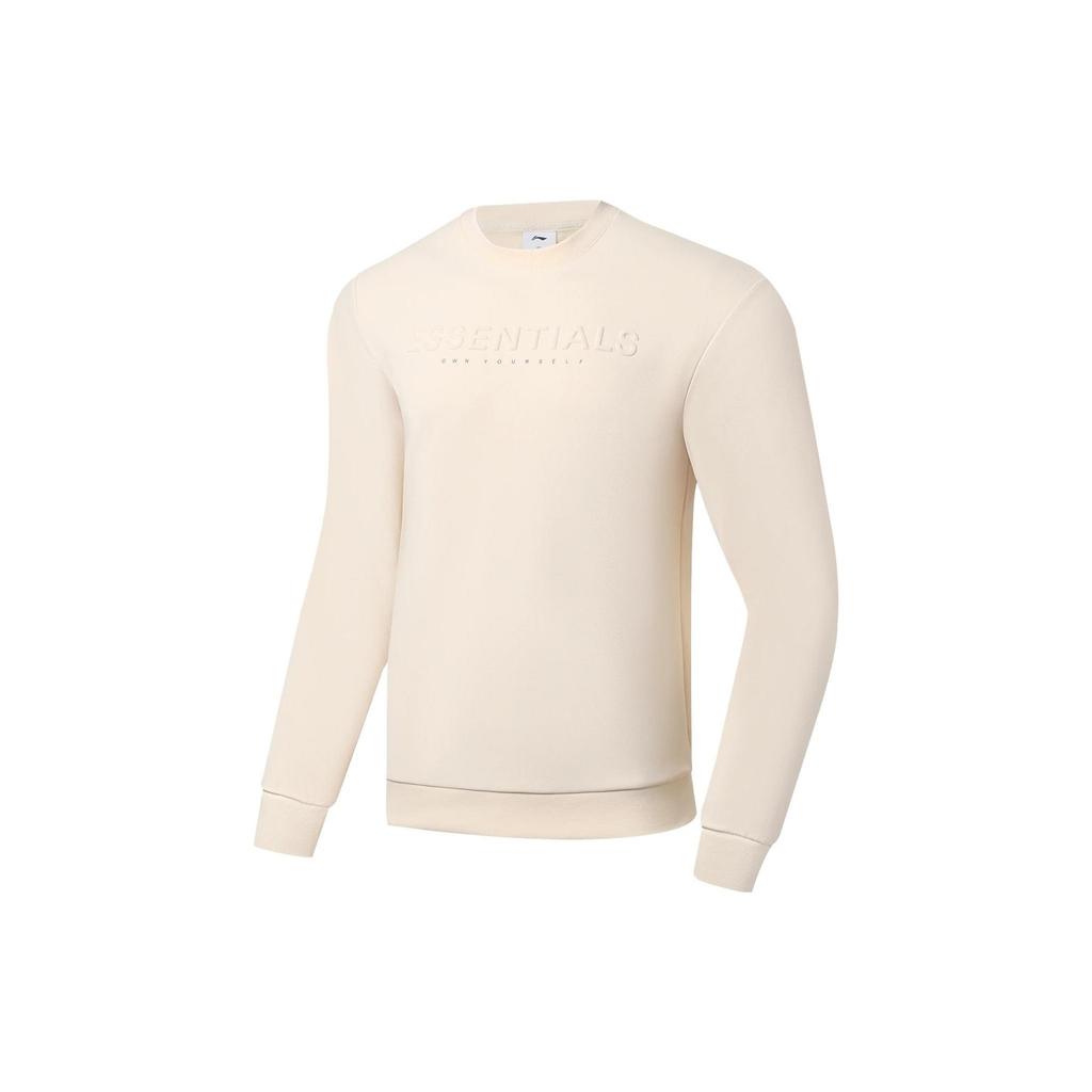 Li Ning Fitness Series Sweatshirts Men's White Crew Neck Moderate Regular AWDSA49-2