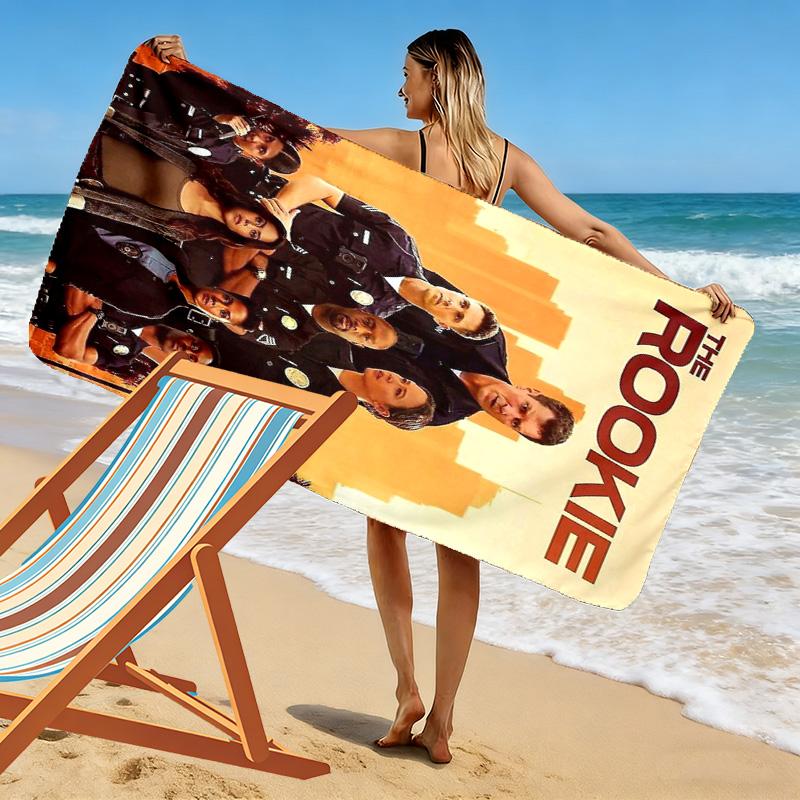 THE ROOKIE Print Beach Towel, Large Soft Quick Dry Towel for Beach Camping Swimming