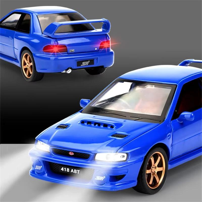 1/32 Subaru Impreza WRX STI Alloy Sports Car Model Diecasts Metal Racing Car Vehicles Model Sound Light Simulation Kids Toy Gift