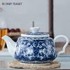 200ml Čínské tradiční modrobílé porcelánové konvičky na čaj Mistrovská ruční výroba Keramická konvička na čaj Domácí konvice Přenosná čajová souprava