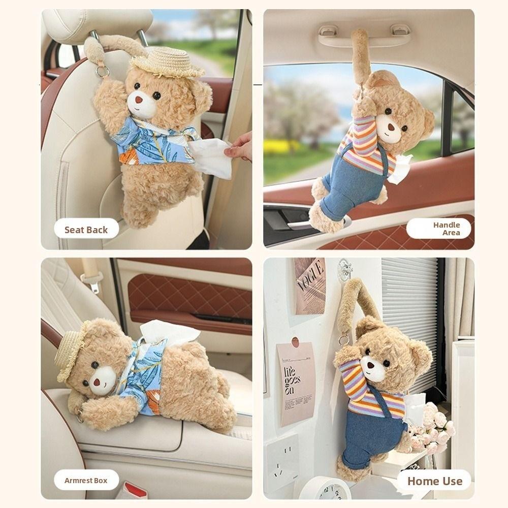 Creative Car Tissue Hanger Doll Cartoon Plush Tissue Box Dispenser  Living Room