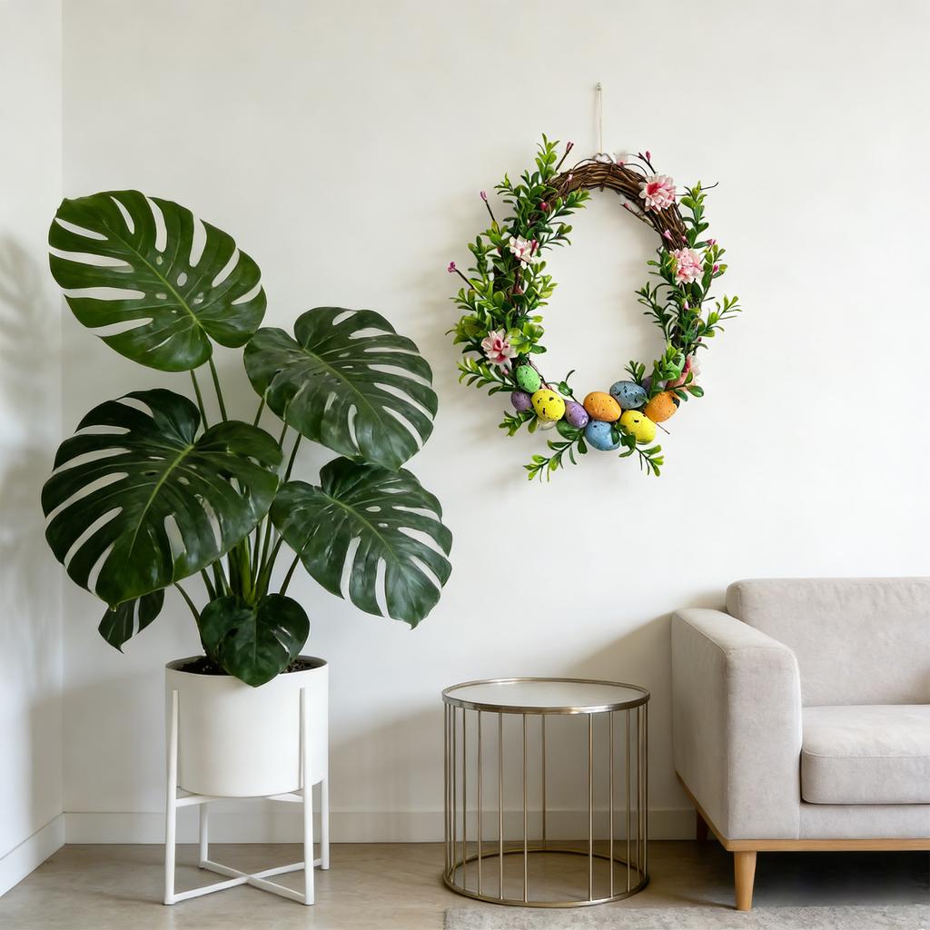 Штучний Великодній Декоративний Вінок, Зелений, З Натуральним Відчуттям