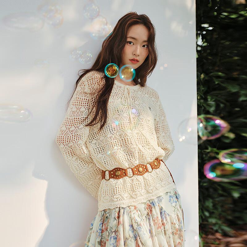 

Le TIng Women s Slub Yarn Round Neck Knit Pullover L