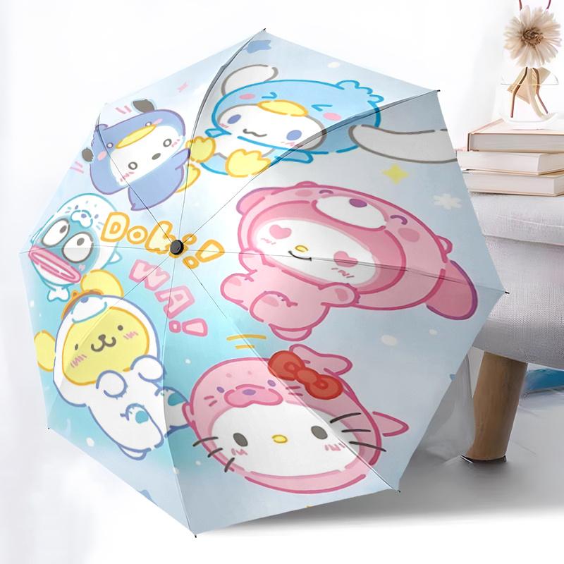 1pc Hello Kitty & Friends Automatic Opening/Closing Umbrella with Foldable Design, Iron Frame, Outdoor Use, Festival Gift for Fans, Travelers, Daily U