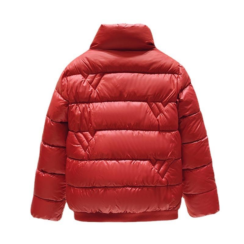 New down cotton cotton jacket thickened short stand-up collar cotton-padded jacket mother clothing bread jacket small winter coat