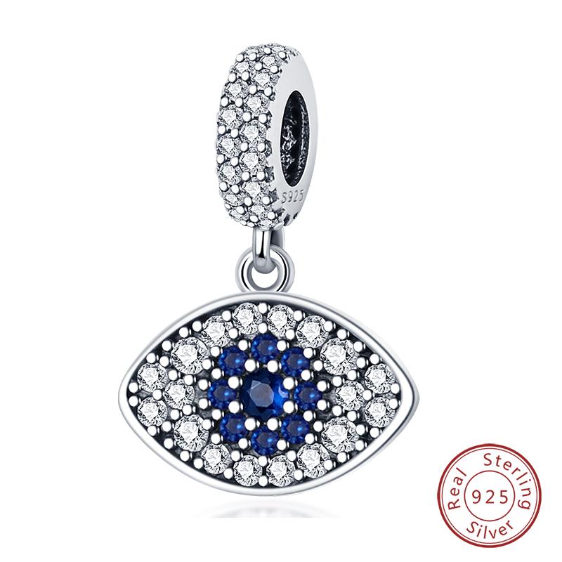 100% Real Copper Classic Devil'S Eye Charms Beads For Women Fit Original Qikaola Bracelets Fine Diy Jewelry Making