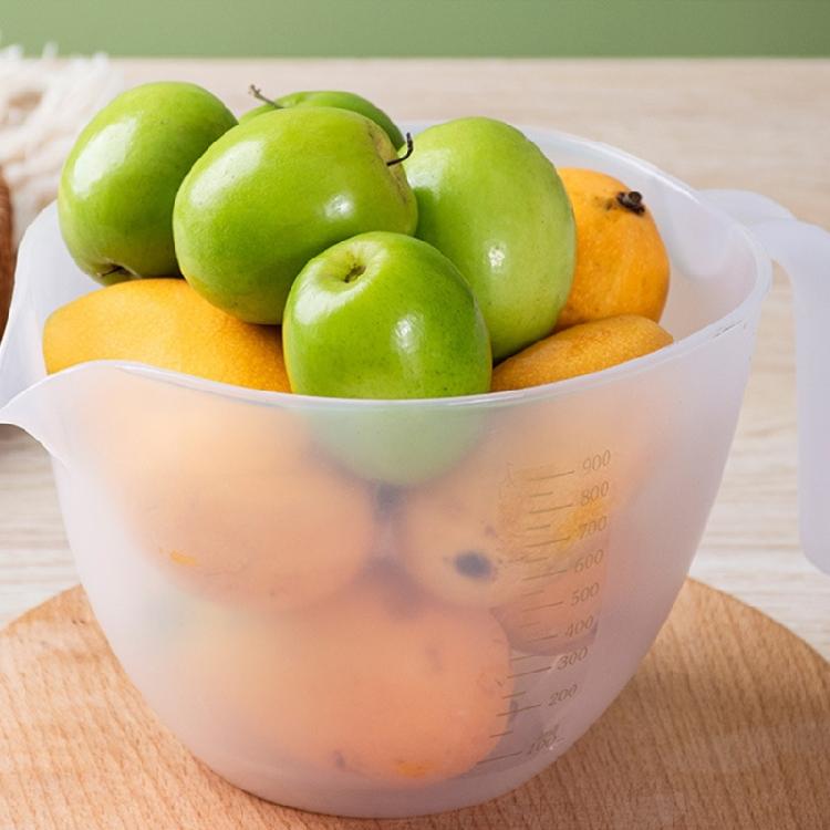 Measuring Cup Baked Egg Beating Bowl Handle Bowl with Drain Plastic Material