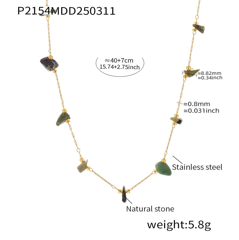 Bohemian Irregular Stone Necklace: Retro, Versatile Clavicle Chain for Women