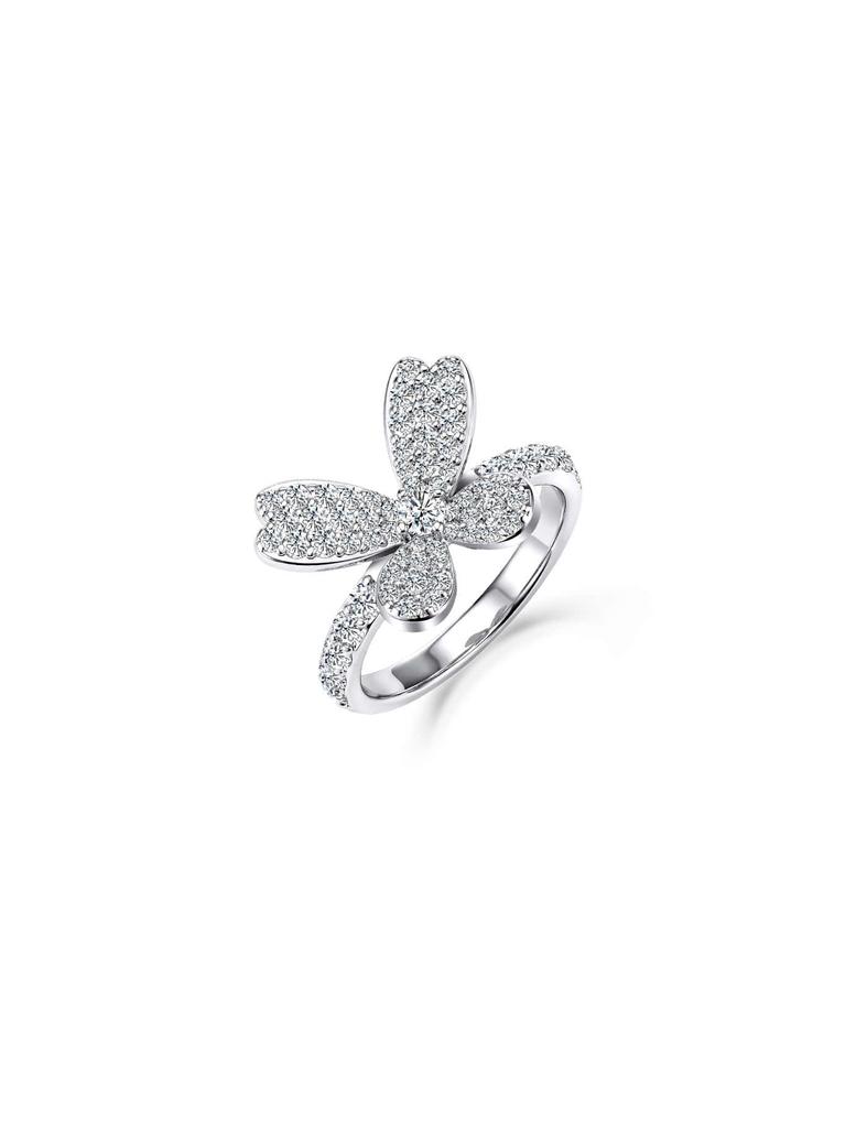 Iceball Butterfly Pave Ring