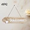 Weatherproof Entrance Sign Front Door Welcome Sign Pastoral Style Wall Decoration Rustic Wooden Housewarming Gifts for New Home Hanging Ornament
