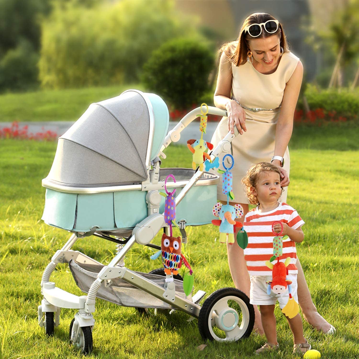 Детская игрушка Мягкая подвесная погремушка Обучающая игрушка с прорезывателями Плюшевое — фото 7