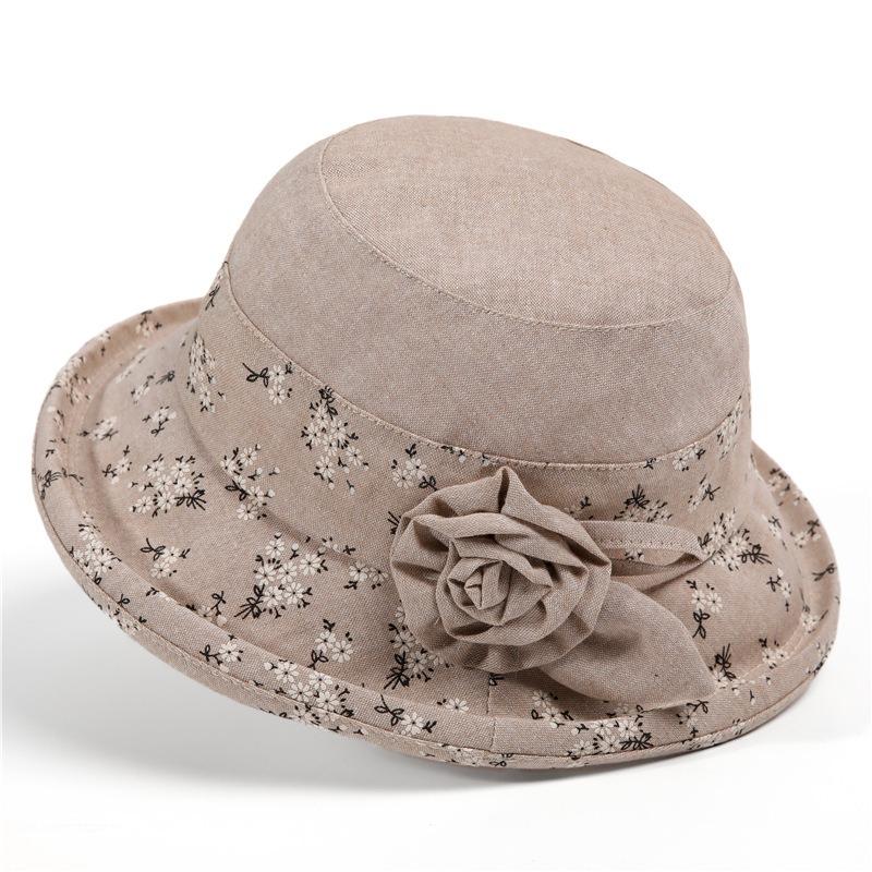 Middle-aged women's hats basin hats spring and autumn the elderly bucket hat casual cloth hat hat spring and summer