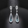 Sweet And Luxurious  Jewelry, European And American Sparkling Personality, Bride'S Wedding, Blue Zircon Earrings