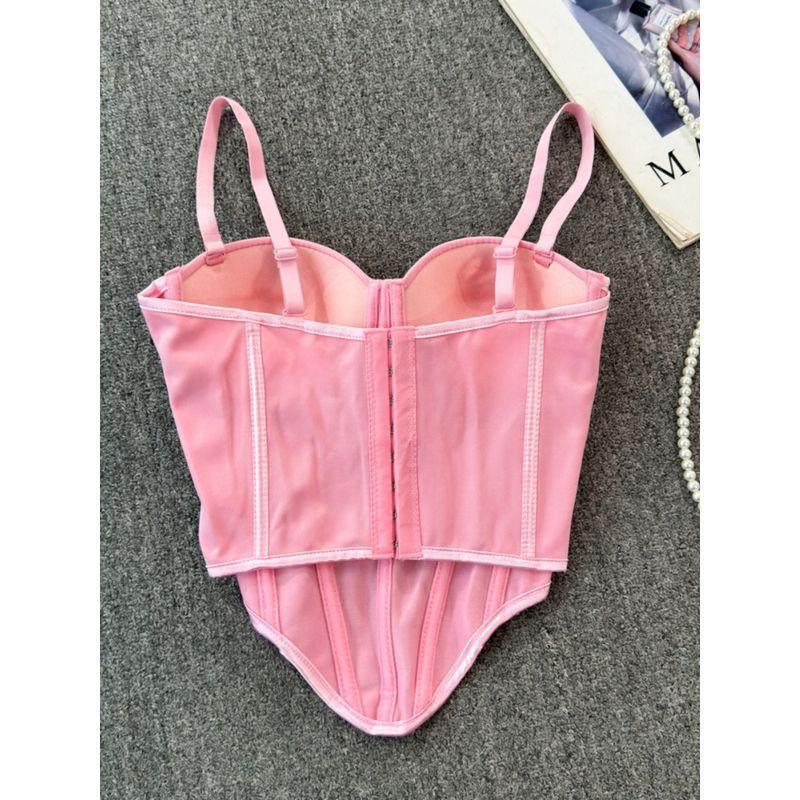 Outwear Corset Asymmetrical Hem Fishbone Soft Support Steel Ring Short Vest Sling Slim-Fitting Simple Tube Top Tops