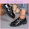 Vintage Style Retro British Thick Sole Women's Shoes Fashionable Black Casual Flats For Everyday Wear