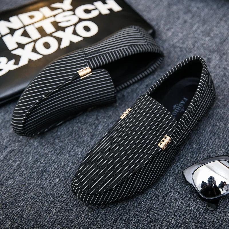 Male Casual Shoe Slip-on Light Stripe Common High Quality Men's Leather Shoes Fashion Elegant Adults Shipping Free In Promotion