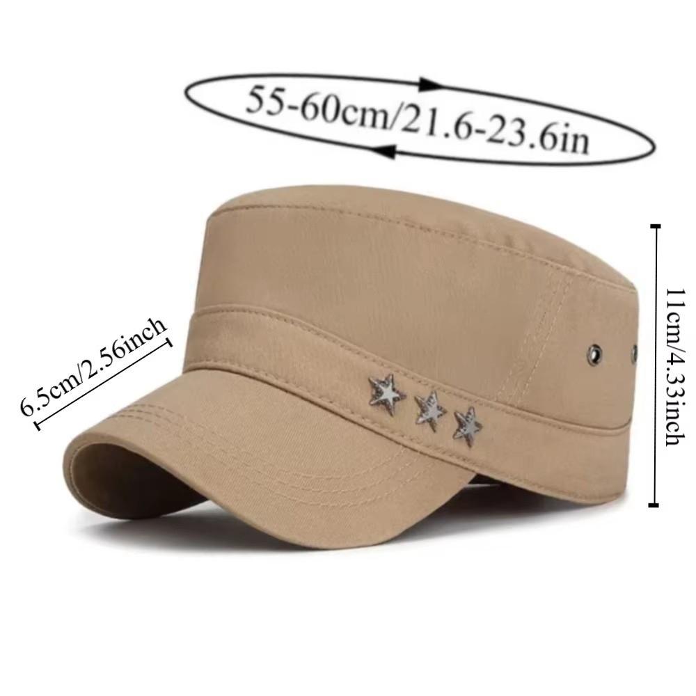 Fashion Five-Pointed Flat Cap Cotton Breathable Baseball Cap Adjustable Wide Brim Men Sun Hat