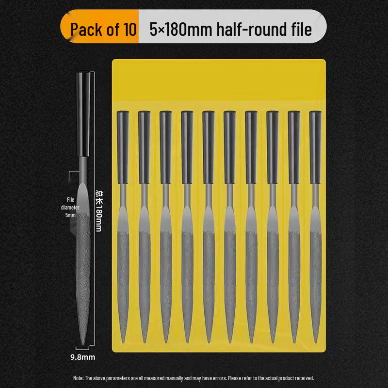 Mini Assorted Steel File Set: Triangular & Flat Files for Metal & Wood Grinding