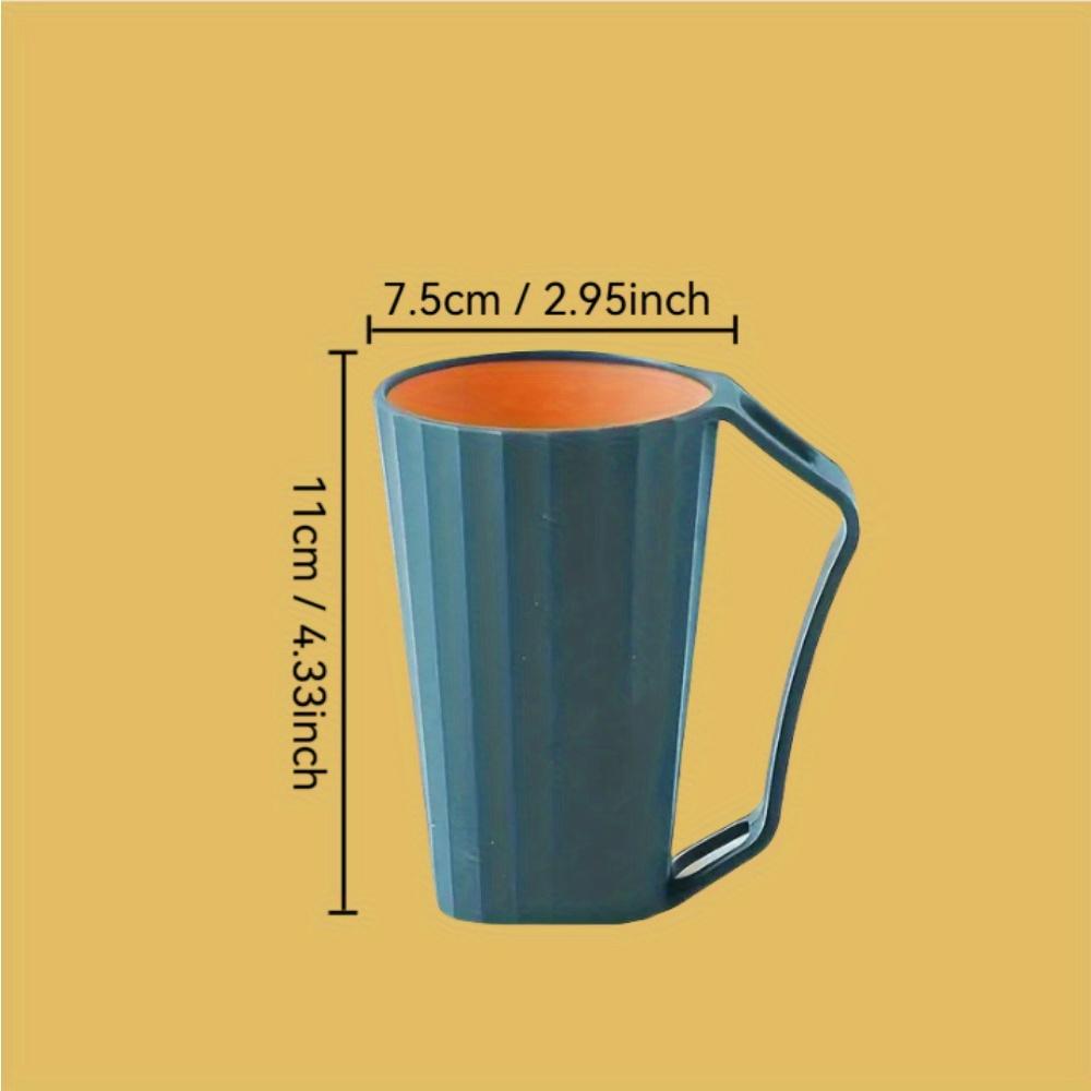 1Pc Durable Reusable Two Color Plastic Cups with Handles,Creative Toothbrush Holder, Wash Cup,Couple's Mouthwash Cup