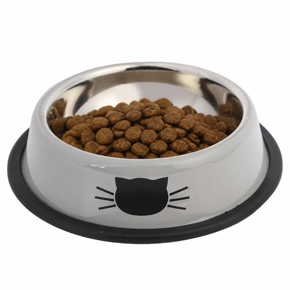 Stainless Steel Anti-dumping Cat Bowl Neck Spine Protection Easy-to-clean Steel Pet Bowl Pet Feeding Tool Non-slip Base Dog Bowl
