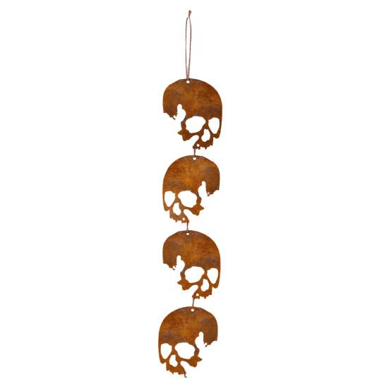 Halloween Skull Hanging Ornaments Metal Garden Sign Decorative Skull Shaped Hanging Tags