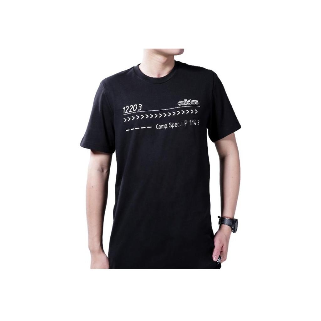 Adidas Originals Logo Print Casual Short Sleeve T-Shirt Men Tops Black CE2256