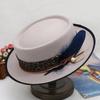 New Wool Panama Fashion Men's Jazz Top Hat with Upturned Edge Autumn and Winter Hat