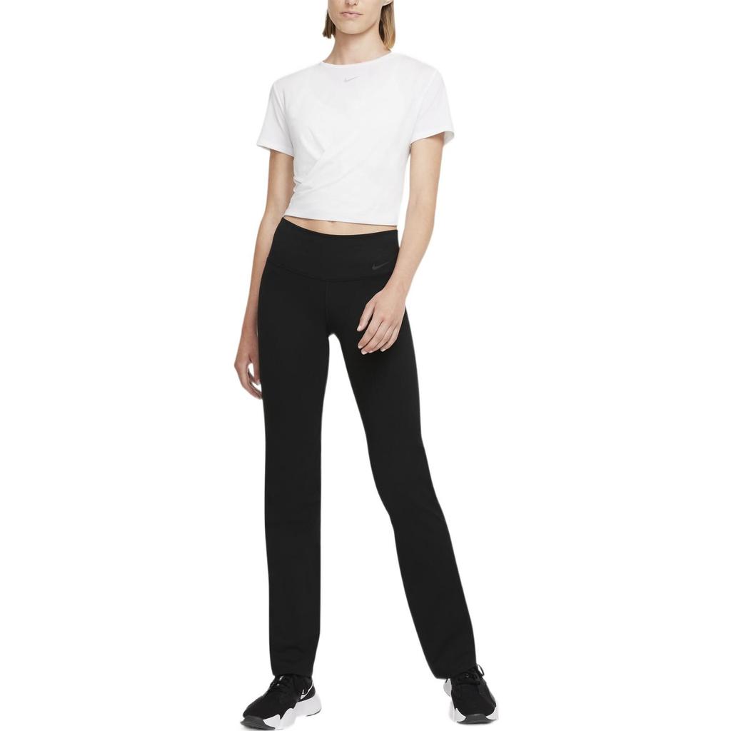 Nike Dri Fit Crop Tops Women's White Crew Neck Moderate DD4921-100
