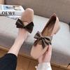 Spring and Summer Single Shoes Female Versatile 2025 New Middle Heel Bow Evening Gentle Shoes Fairy Grandma Doudou Shoes