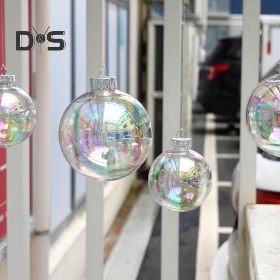 30 szt. opalizujących ozdób kulkowych przezroczystych bombek choinkowych plastikowych wiszących kulek bąbelkowych na imprezę choinkową do dekoracji wewnątrz/na zewnątrz