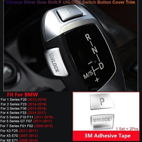 For BMW 3 5 7 X5 X6 F10 F07 F20 F30 Gear Shift Knob Unlock Button Cover Stickers