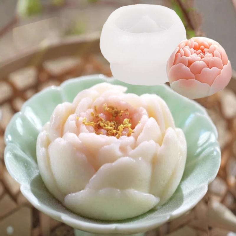 3D Lotus Rose Hibiscus Flower Silicone Molds Diy Flower Candle Soap Gypsum Crafts Resin Making Mold Chocolate Cake Baking Tools