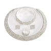 New Fashion Necklace Earrings Ring Bracelet Four-piece Set, Full Diamond Three-Row Collar Bridal Suit Women