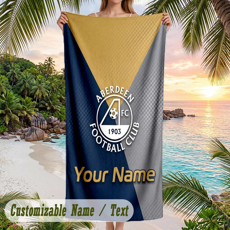 Beach Towel Aberdeen FC Print Custom Name Text Soft Towel for Swimming Pool