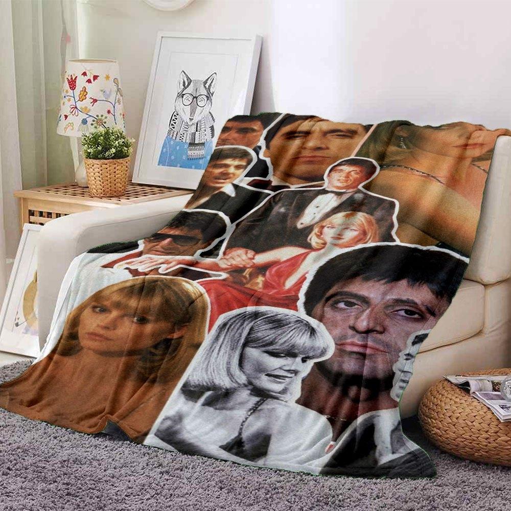 

1pc Scarface-Inspired Flannel Blanket - Soft Cozy All-Season Throw for Bedroom, Sofa, Camping, Travel - Perfect Gift for Movie FansB61 80cmx120cm(31inx47in)