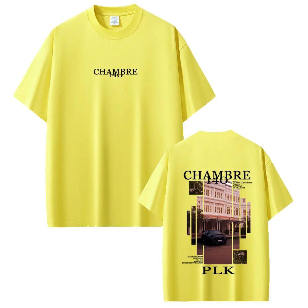 Hip Hop Fashion Pop Music T Shirts Rapper PLK Chambre 140 Album Graphic T-shirt Men Women Vintage Casual Oversized T Shirt