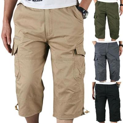 Mens Cargo Combat Shorts Straight Legs Summer Bottoms Pockets Casual Trousers Short Pants