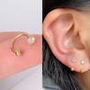 1pcs New Style Stainless Steel Ear Piercing Cz Stud Earrings Snake Moon Round Ball Arc Cartilage Helix Conch Screw Back Earring