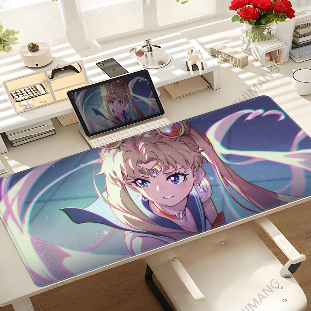 Anime Sailor Moon Mouse Pad Gaming Keyboard Accessories Mousepad Hd Print Xxl Size Kawaii Girl Nonslip Officer Desk Mat Laptop