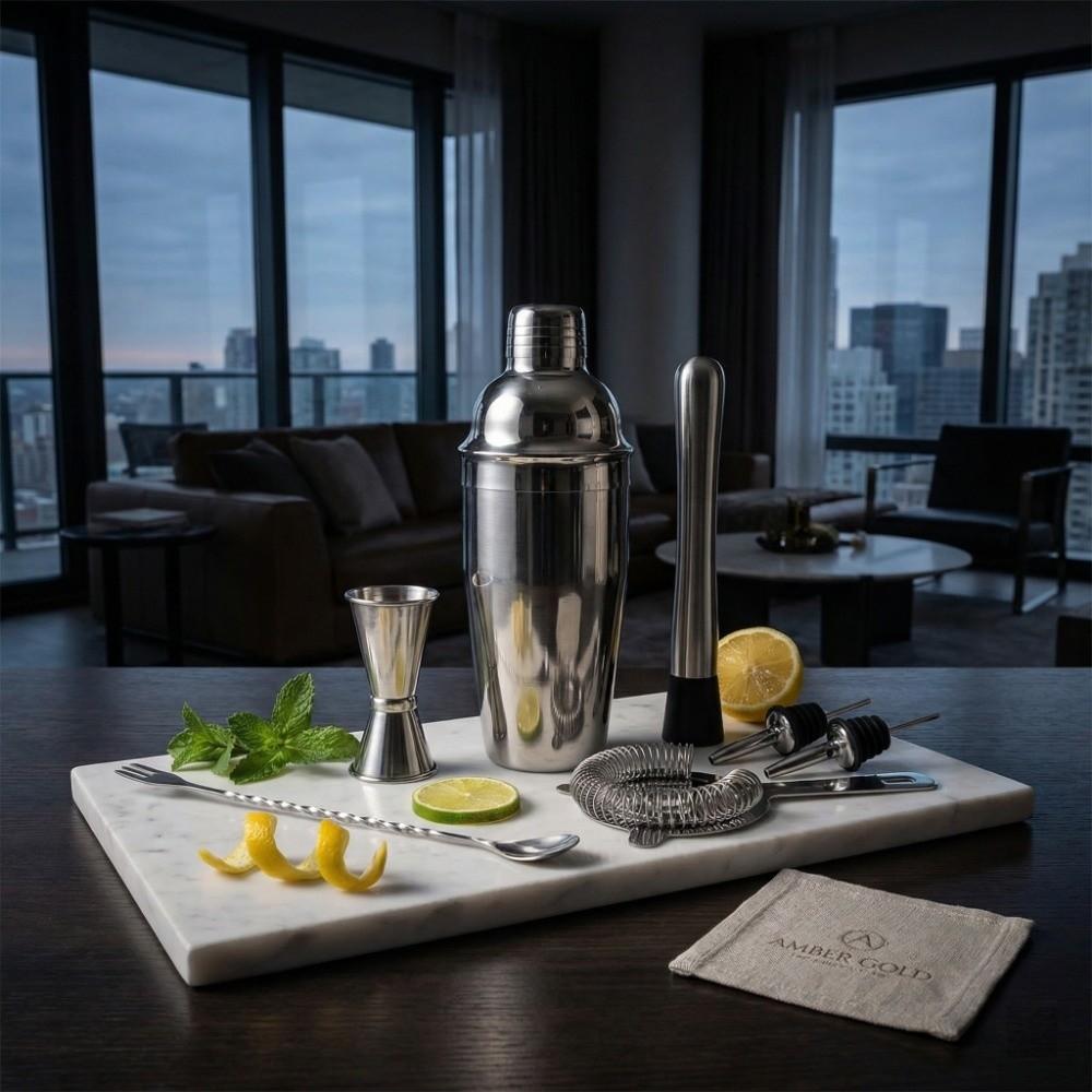 6Pcs/Set Stainless Steel Drink Mixer Bar Set Dishwasher Safe Mixology Kit Cocktail Making