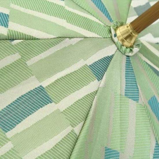 Makita Shoten Rain Long Nordic Jacquard Manual Made in 16248809 Women's Umbrella, Umbrella, Umbrella, (Large Branch) Pattern, Green, Opening, Japan,