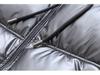 Women's 2023 Silver Satin Hooded Jacket - European & American Autumn/Winter Style