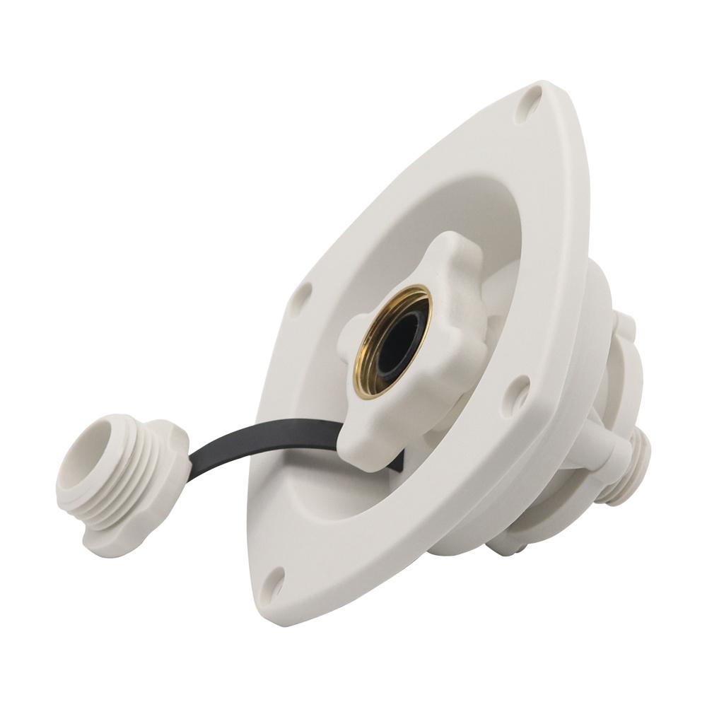 White Wall Mount Filler Pressure Regulator Water Inlet For RV Camping Vehicles
