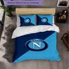 Biancheria da Letto a Tema Napoli FC Set 3 Pezzi Copripiumino Biancheria da Letto Decorativa Per Camera Adolescenti Decorazione Casa