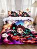 Duvet Cover Pillowcase Bedding Set Anime D-Demons S-Slayers Adult Boy Girl Bedroom Decoration Children Single Double Large Size